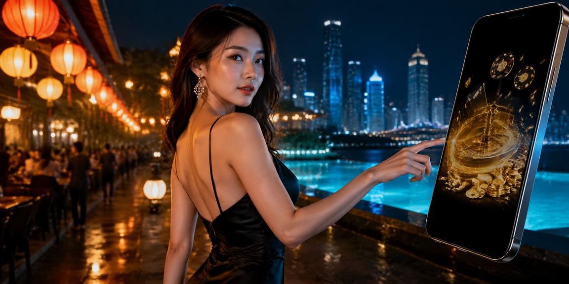 Không khí chợ đêm Mũi Né với người dùng kiểm tra kết quả cá cược trên điện thoại